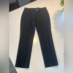 White House Black Market Womens Pants The Slim Ankle Polka Dot Black Zip size 6